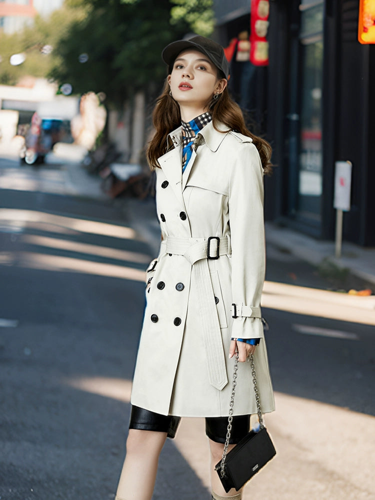 Spring and Autumn Mid Length/Long Length Trench Coat