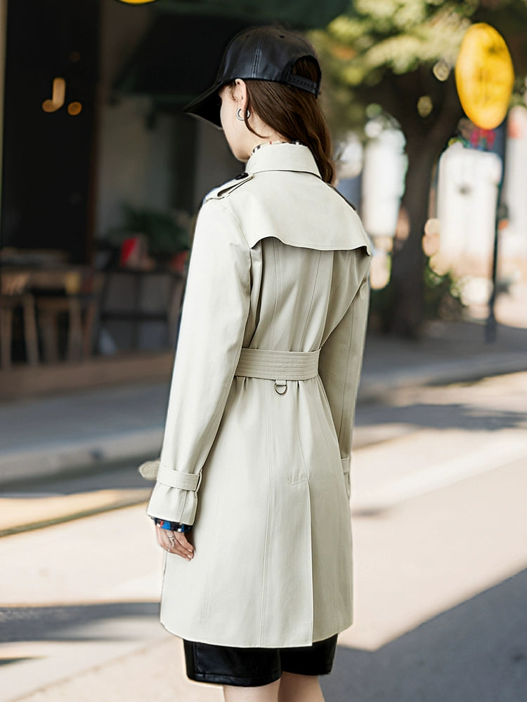 Spring and Autumn Mid Length/Long Length Trench Coat