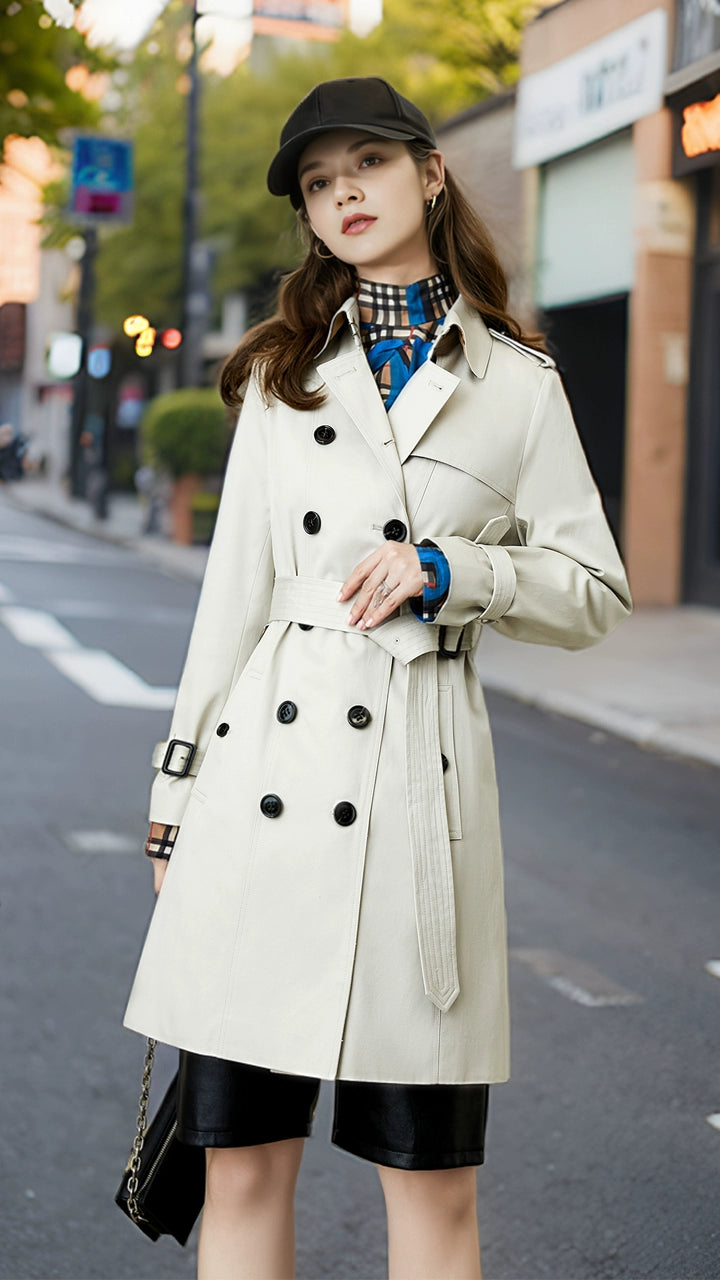 Spring and Autumn Mid Length/Long Length Trench Coat