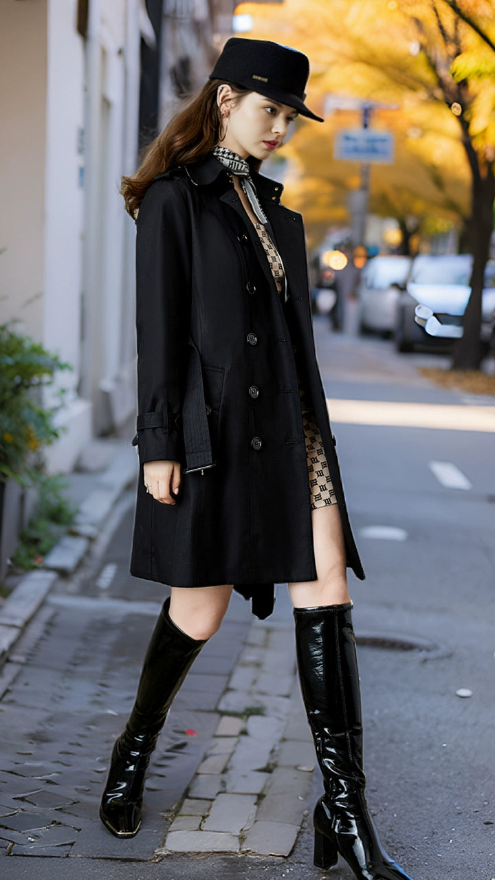 Spring and Autumn Mid Length/Long Length Trench Coat