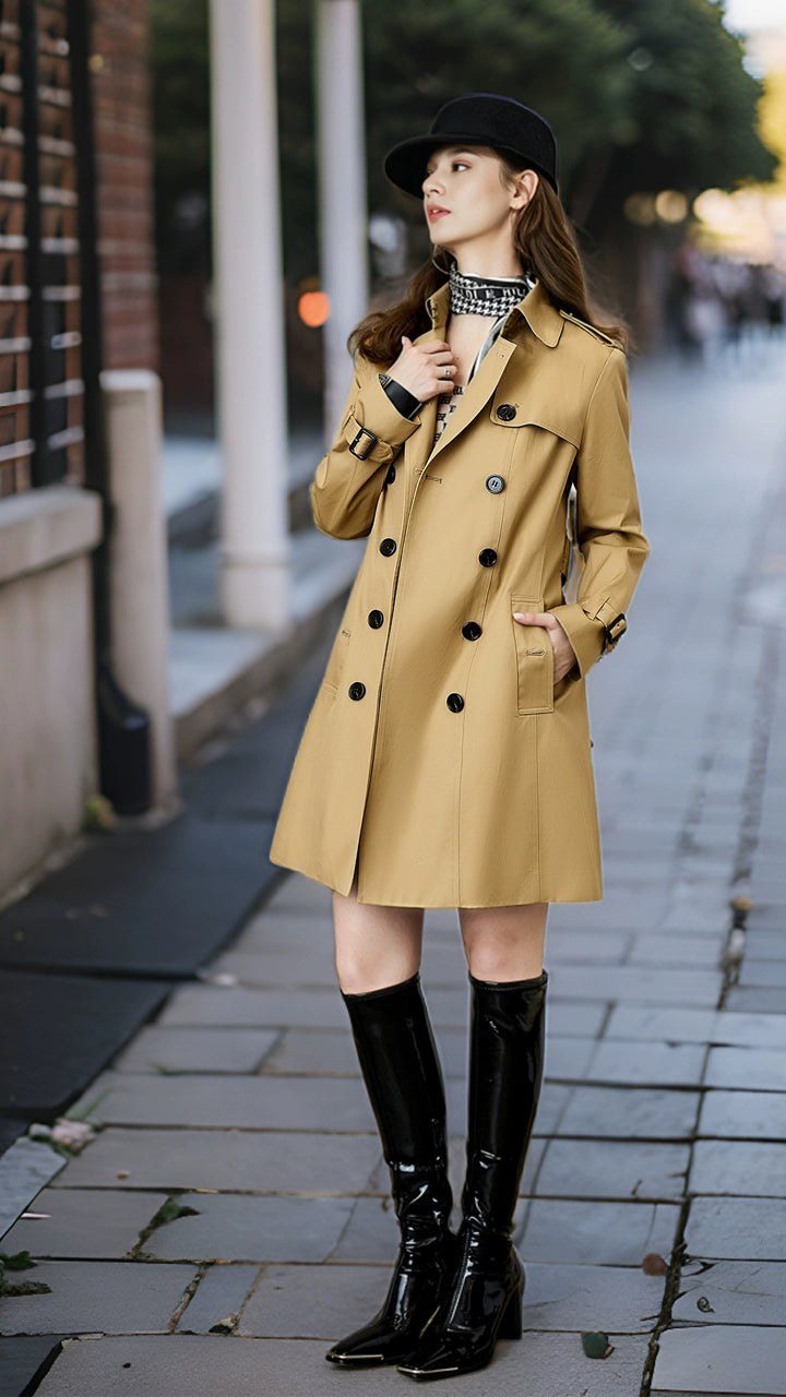 Spring and Autumn Mid Length/Long Length Trench Coat