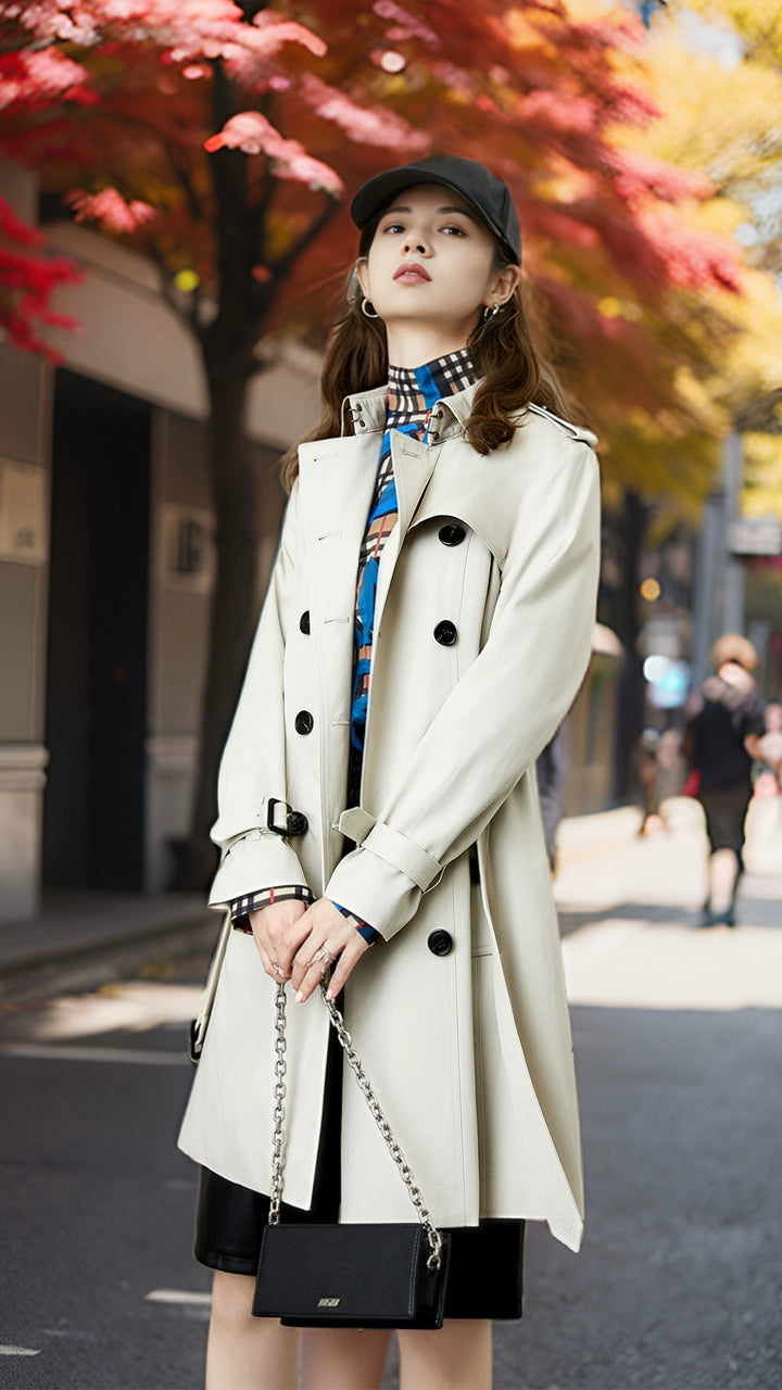 Spring and Autumn Mid Length/Long Length Trench Coat