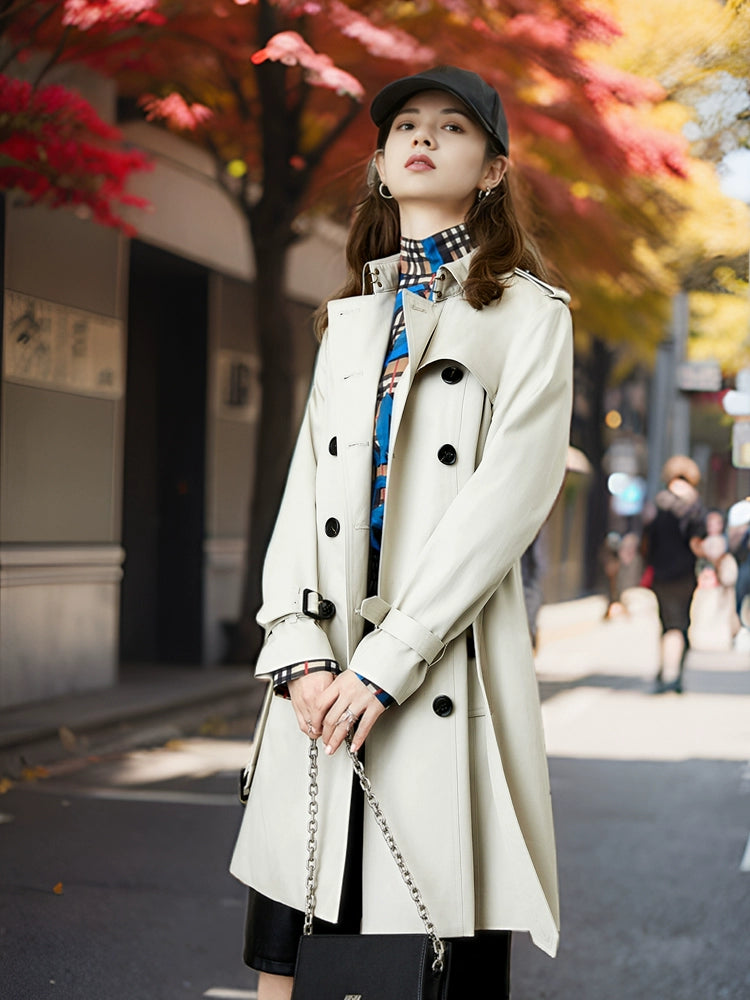 Spring and Autumn Mid Length/Long Length Trench Coat