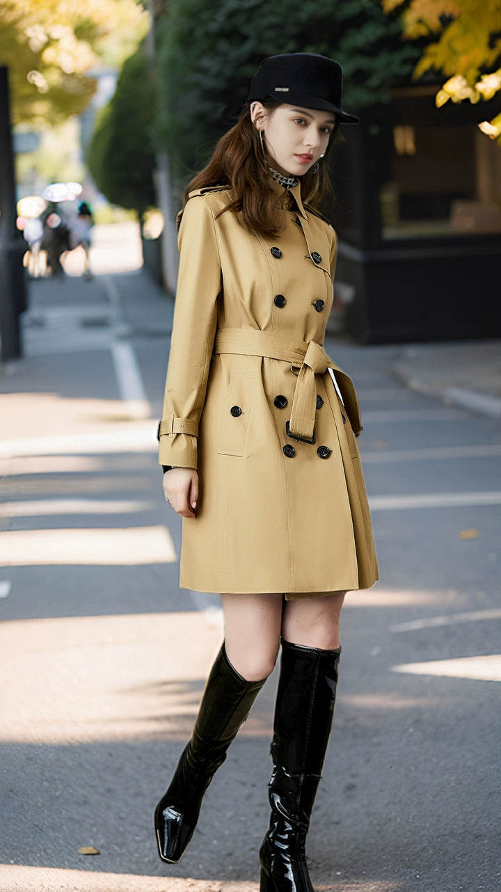 Spring and Autumn Mid Length/Long Length Trench Coat