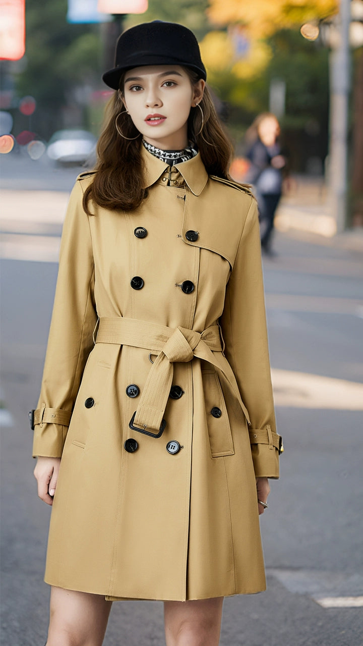 Spring and Autumn Mid Length/Long Length Trench Coat