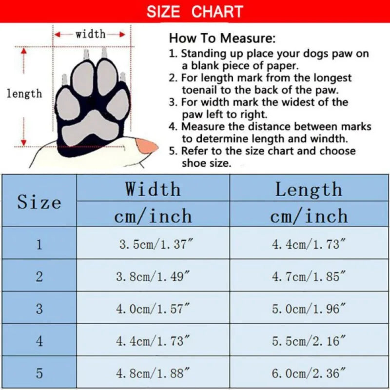 4pcs/set Winter Warm Dog Shoes For Small Dogs