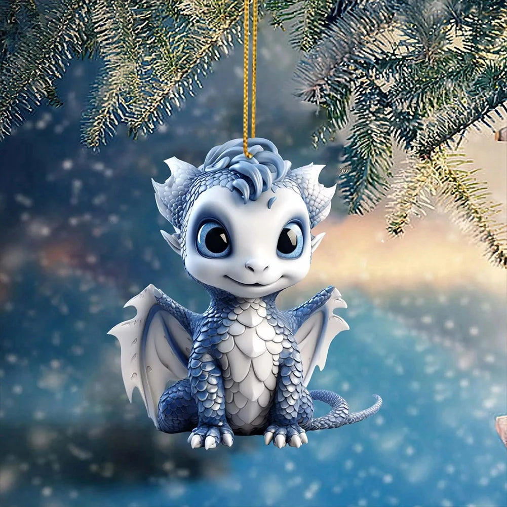 Fly Dragon 8cm Christmas Tree Hanging Ornaments