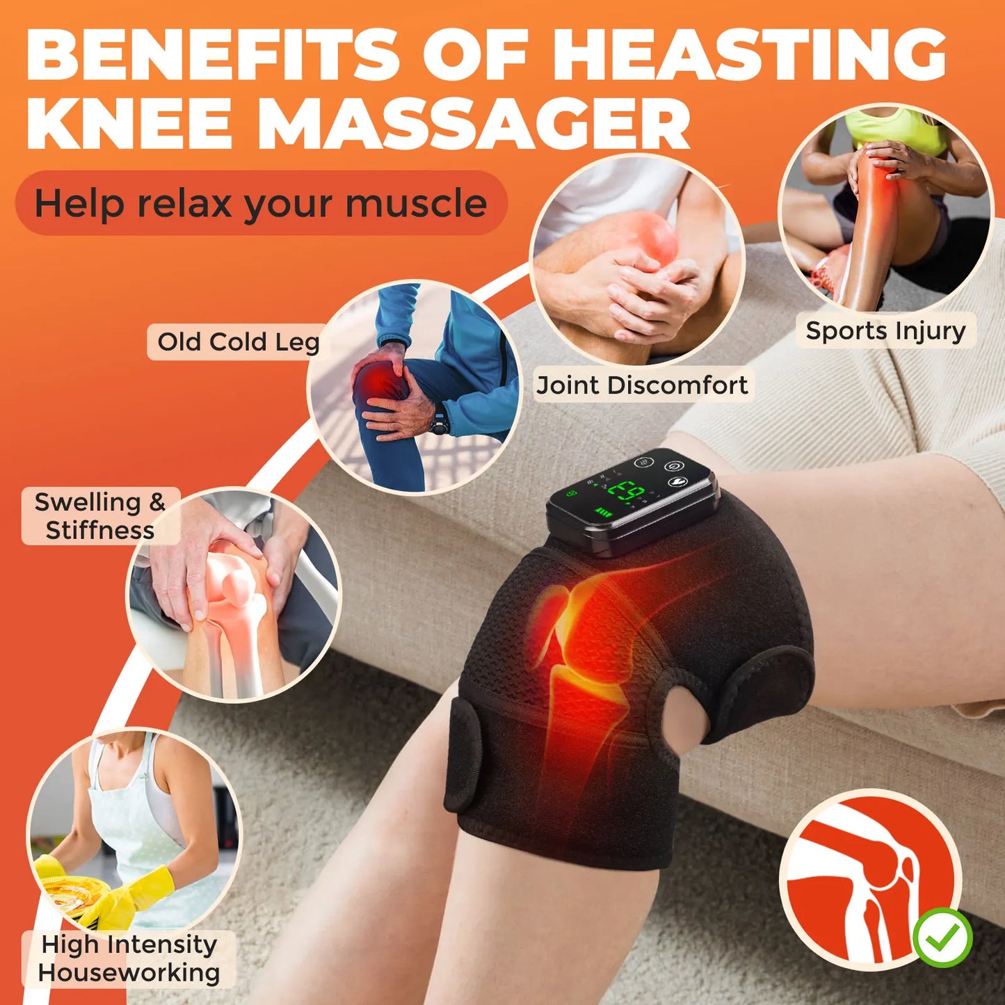 Leg Joint Heating Vibration Massage Elbow Shoulder Knee Support