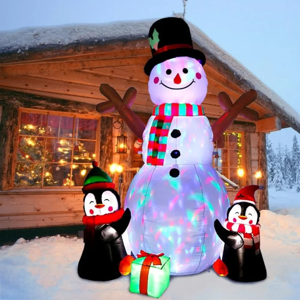 Inflatables 6ft  Christmas  Outdoor Snowman with Penguin Blow Up Yard Decorations