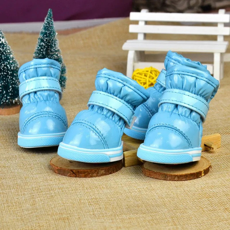 4pcs/set Winter Warm Dog Shoes For Small Dogs