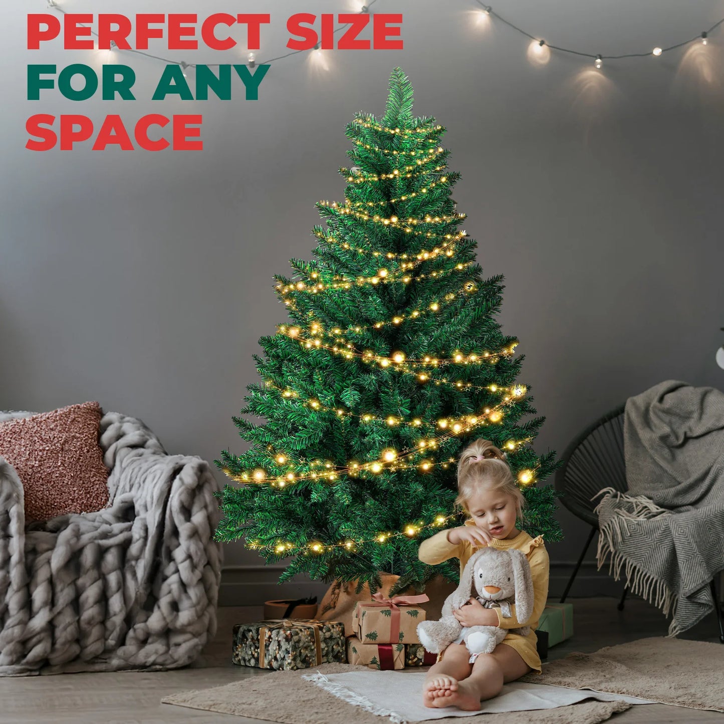 5/6/7/8/10FT Artificial Christmas Tree With Metal Stand