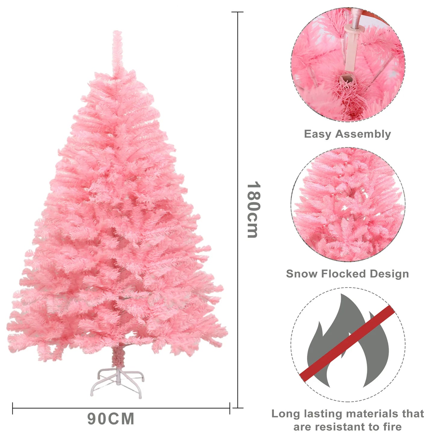 1.8m/6ft Pink Artificial Christmas Pine Tree