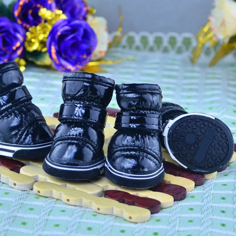 4pcs/set Winter Warm Dog Shoes For Small Dogs