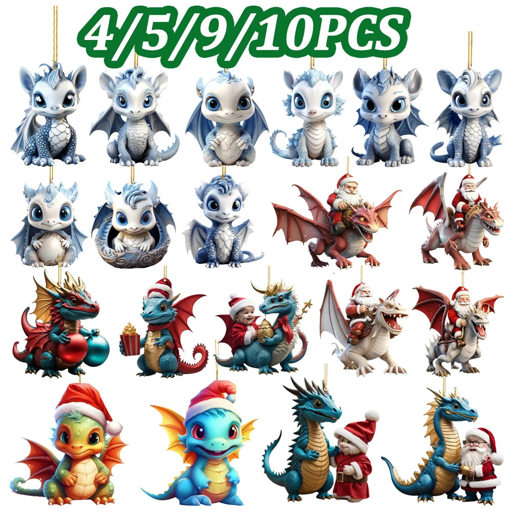 Fly Dragon 8cm Christmas Tree Hanging Ornaments