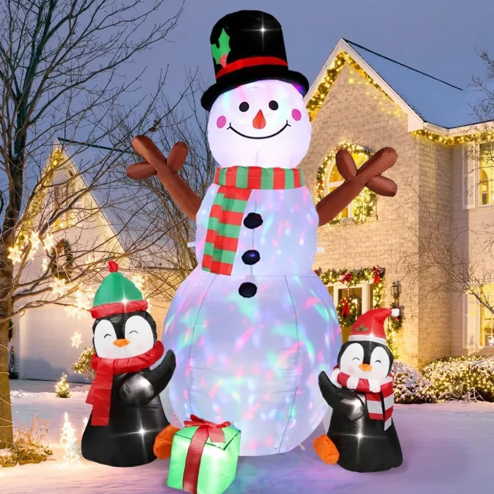 Inflatables 6ft  Christmas  Outdoor Snowman with Penguin Blow Up Yard Decorations