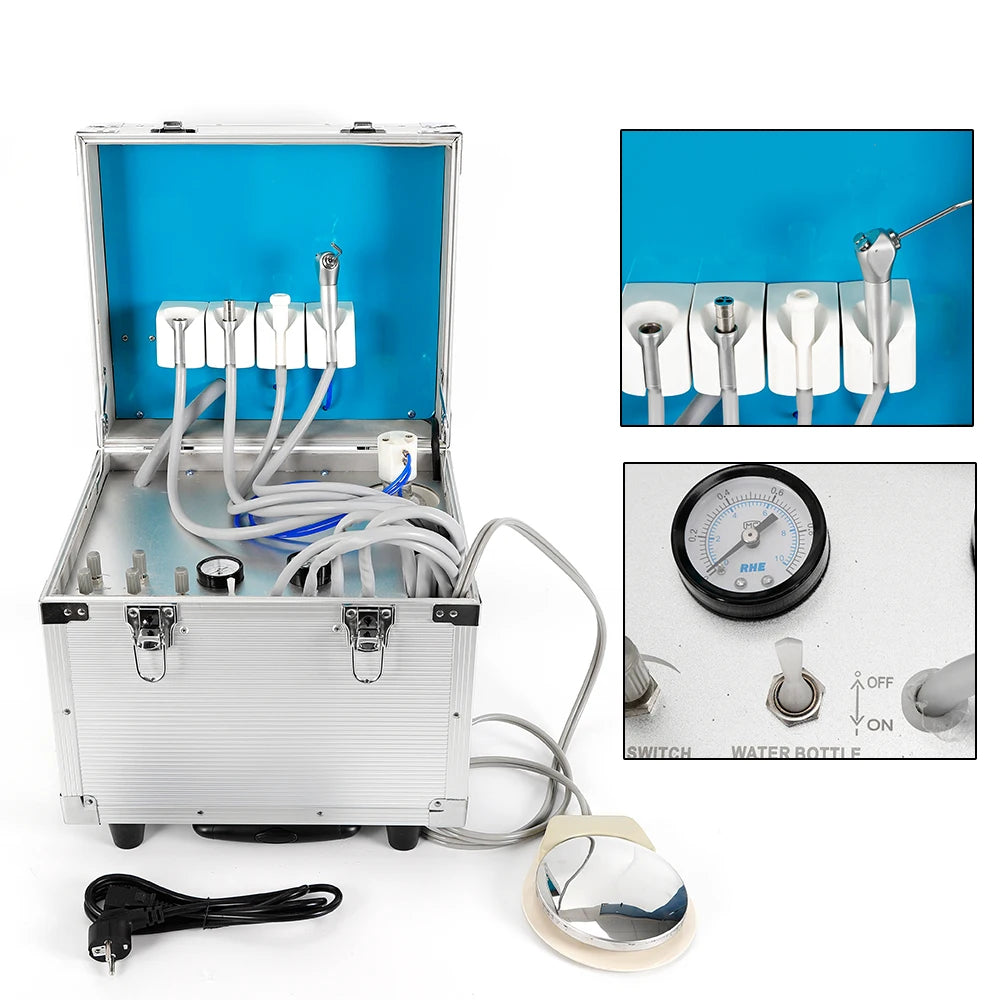 4 Holes Dental Delivery Clinic With Oilless Air Compresor 110V