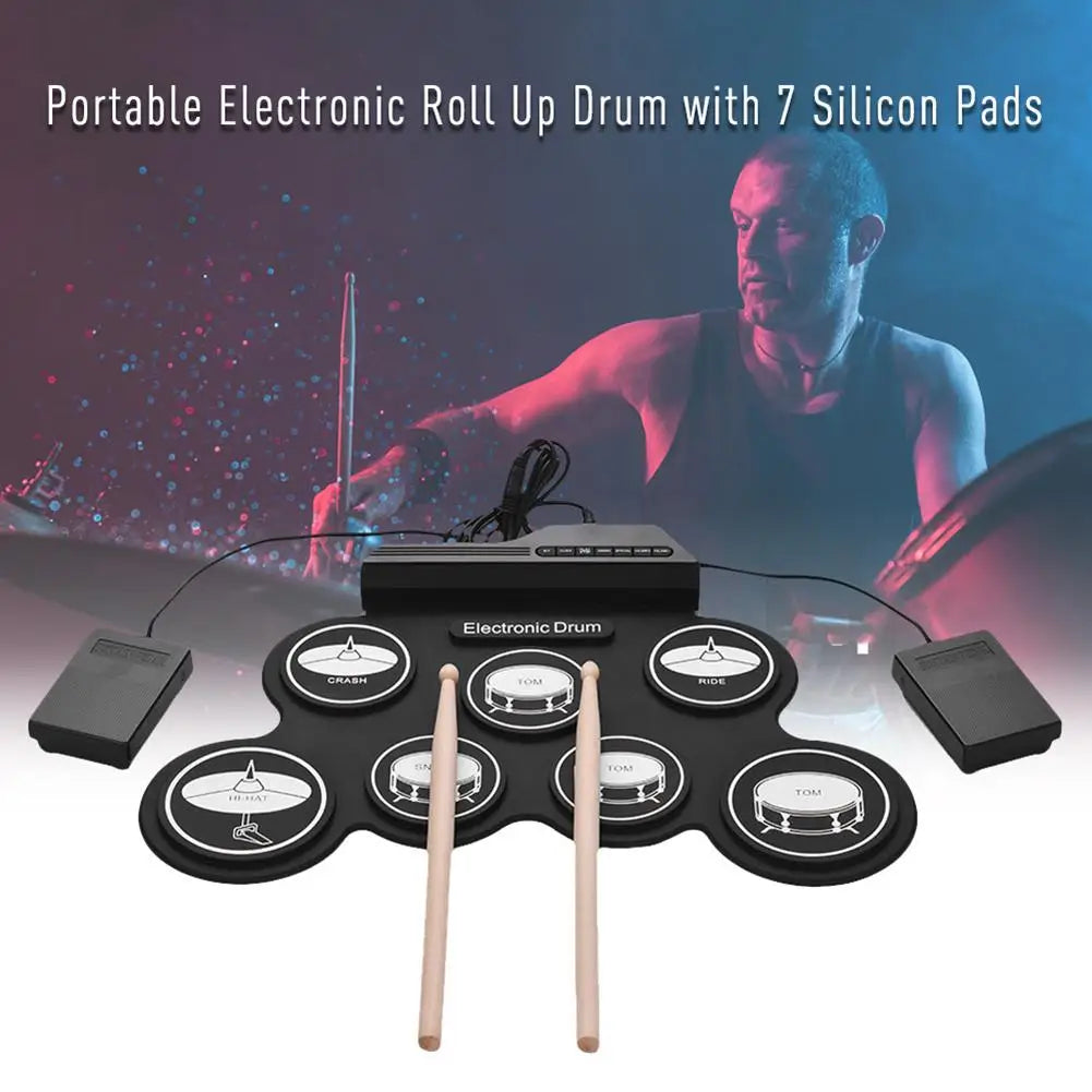 USB Electronic Silicon Drum Practice Drums Kit