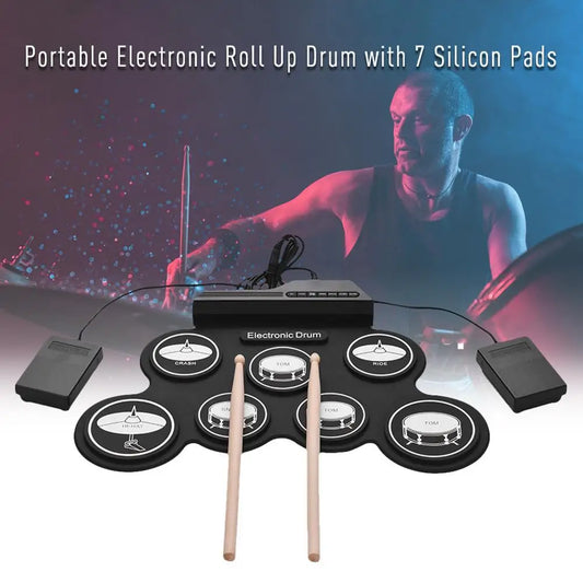 USB Electronic Silicon Drum Practice Drums Kit