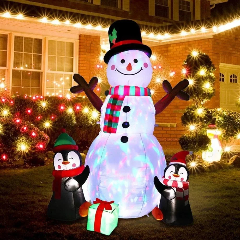 Inflatables 6ft  Christmas  Outdoor Snowman with Penguin Blow Up Yard Decorations