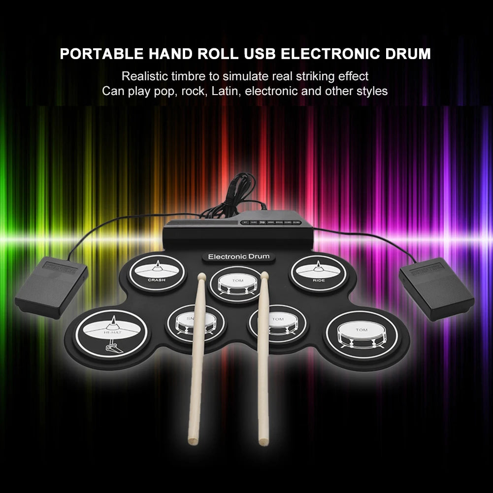 USB Electronic Silicon Drum Practice Drums Kit