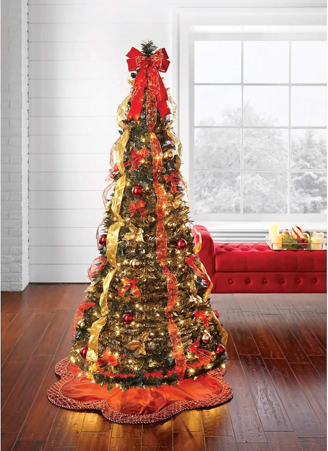 Fully Decorated Pre-Lit 6 Foot Pop-Up Christmas Tree