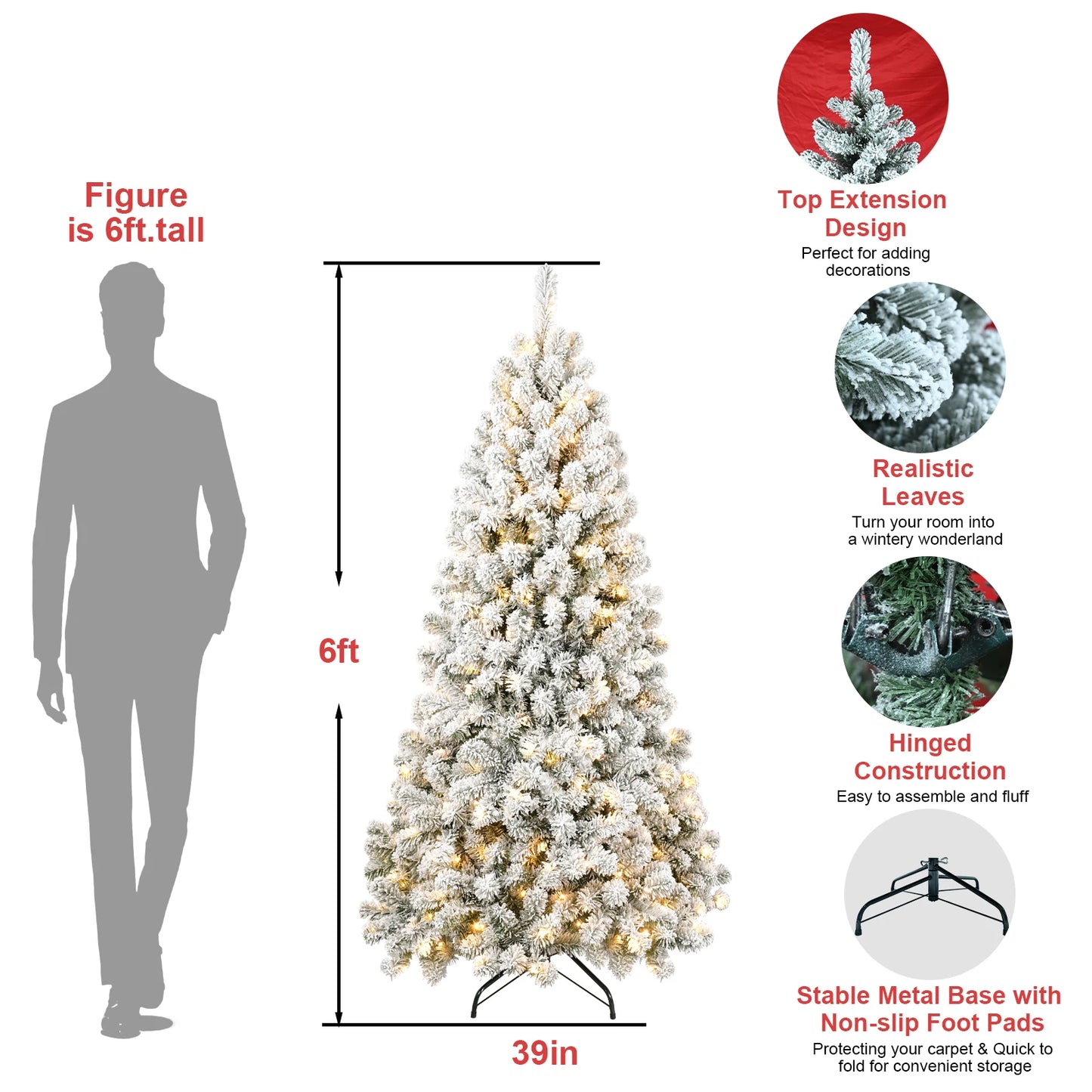 200/300/400LEDs Automatic Open Pre-lit Artificial Christmas Holiday Tree