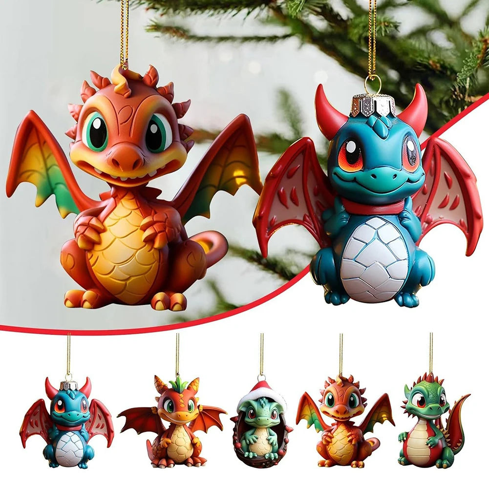 Fly Dragon 8cm Christmas Tree Hanging Ornaments