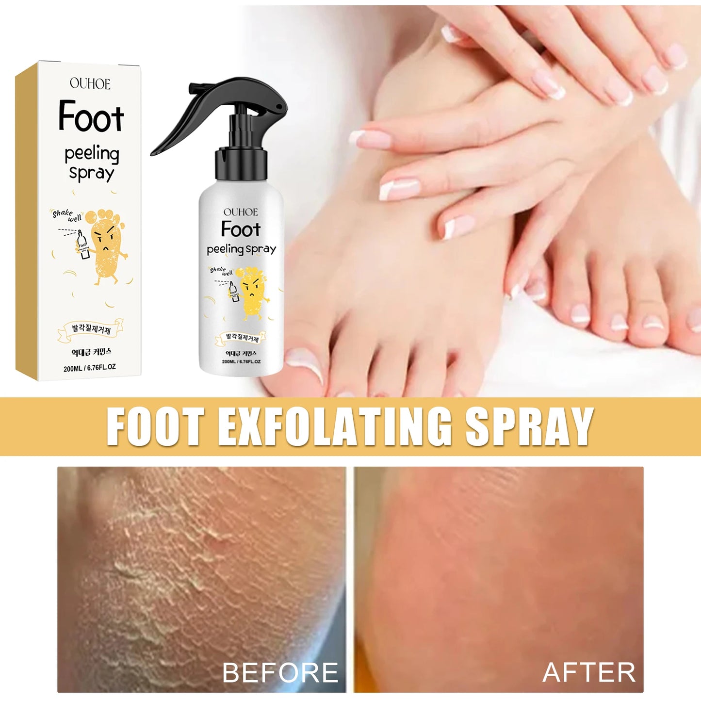 Eelhoe Foot Exfoliating Spray Moisturizes Skin, Removes Dead Skin