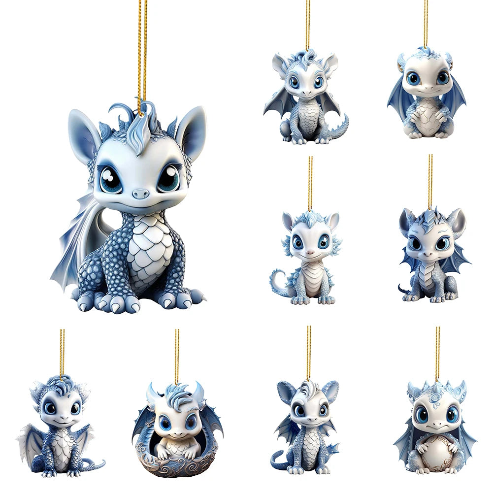 Fly Dragon 8cm Christmas Tree Hanging Ornaments