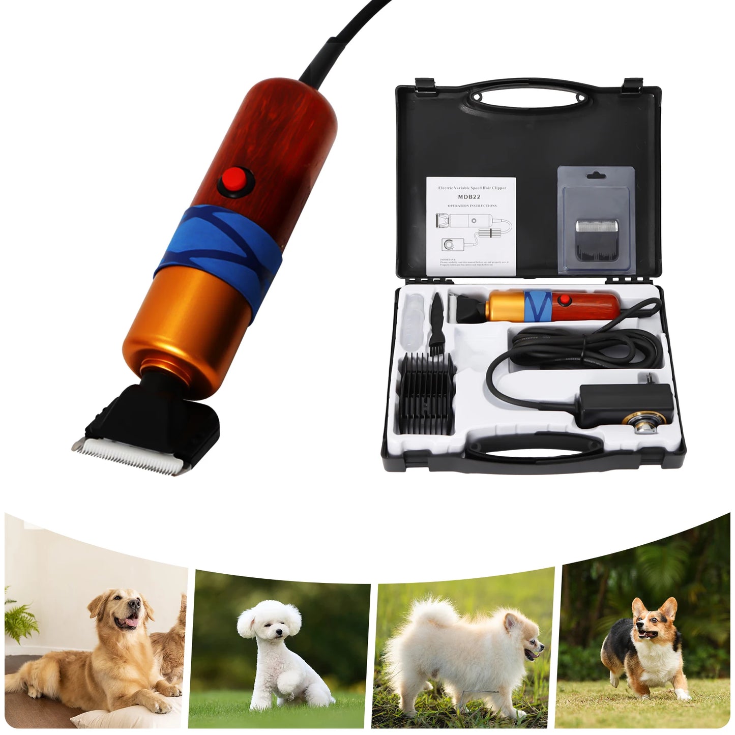 Professional Electric Variable Speed Hair Shearing For Sheep Dogs Cats