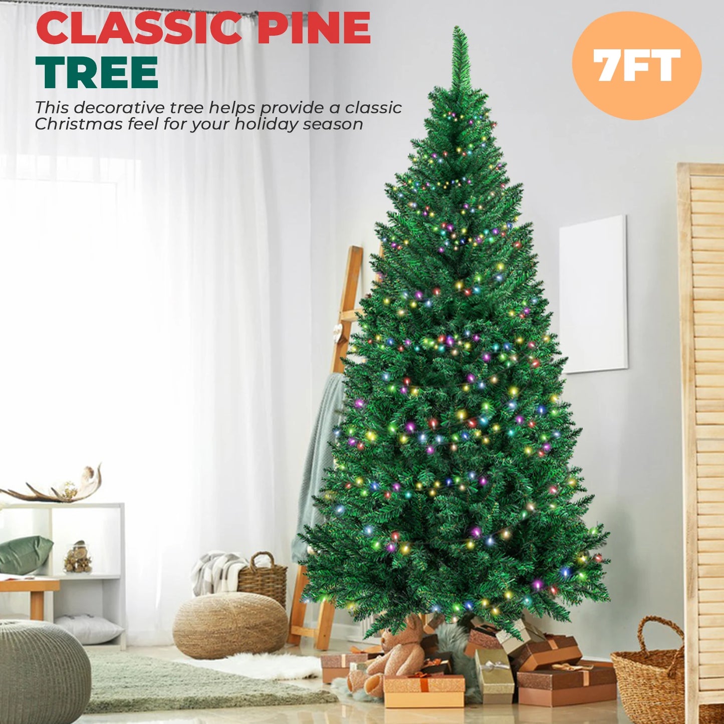 5/6/7/8/10FT Artificial Christmas Tree With Metal Stand