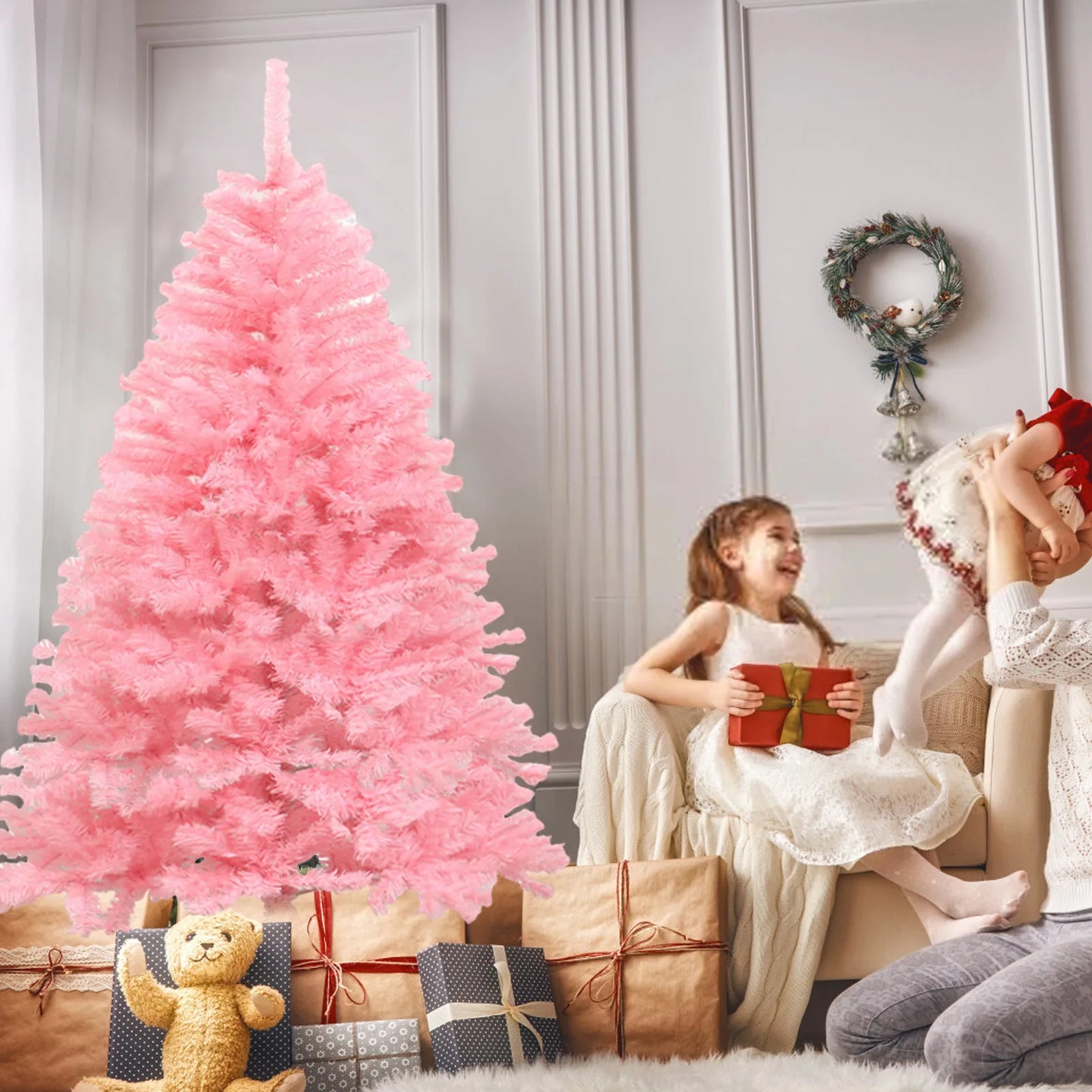 1.8m/6ft Pink Artificial Christmas Pine Tree