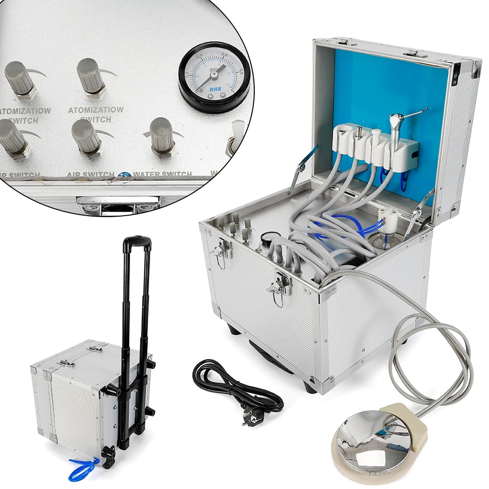 4 Holes Dental Delivery Clinic With Oilless Air Compresor 110V