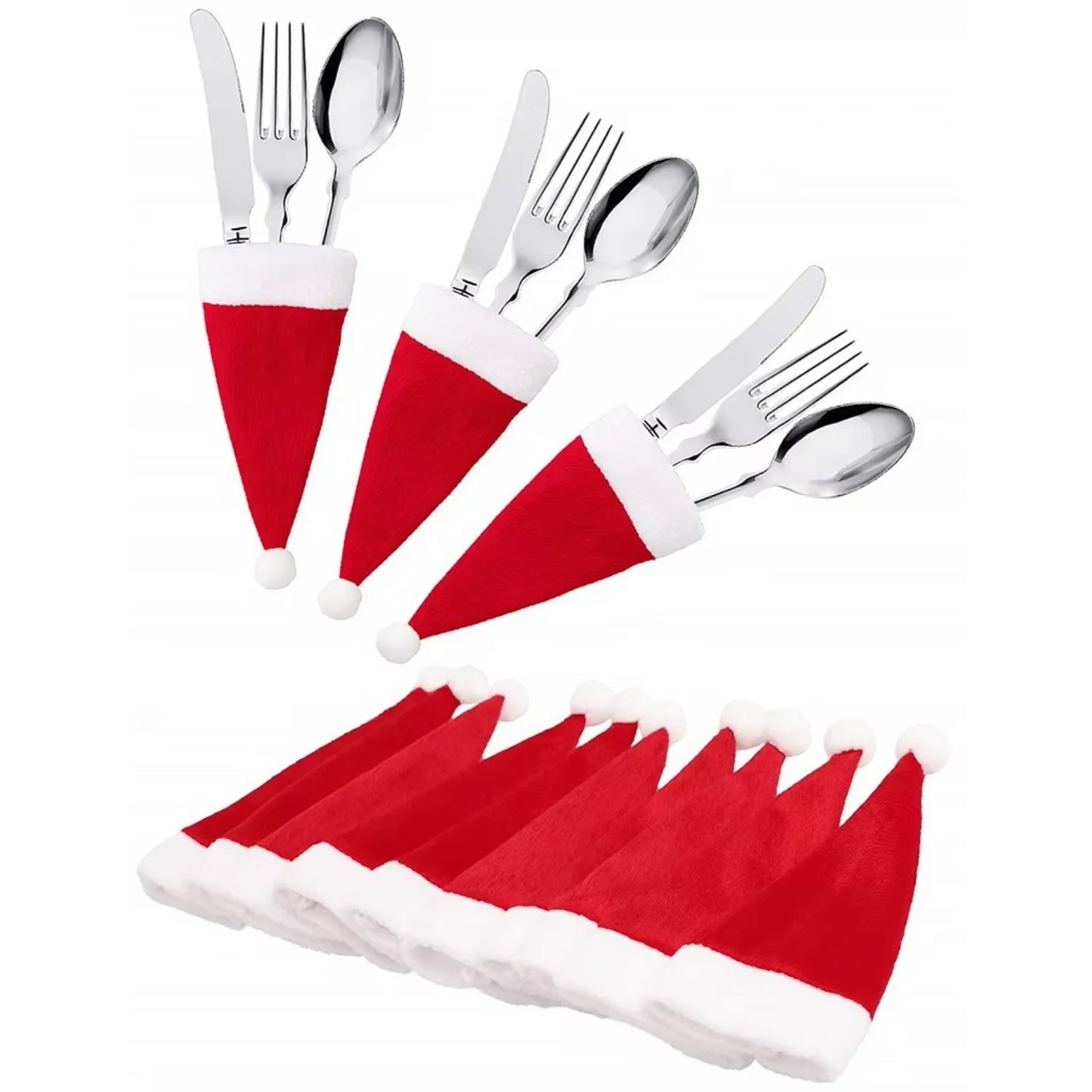 Tableware Holder  Christmas Hat Cutlery  Decor