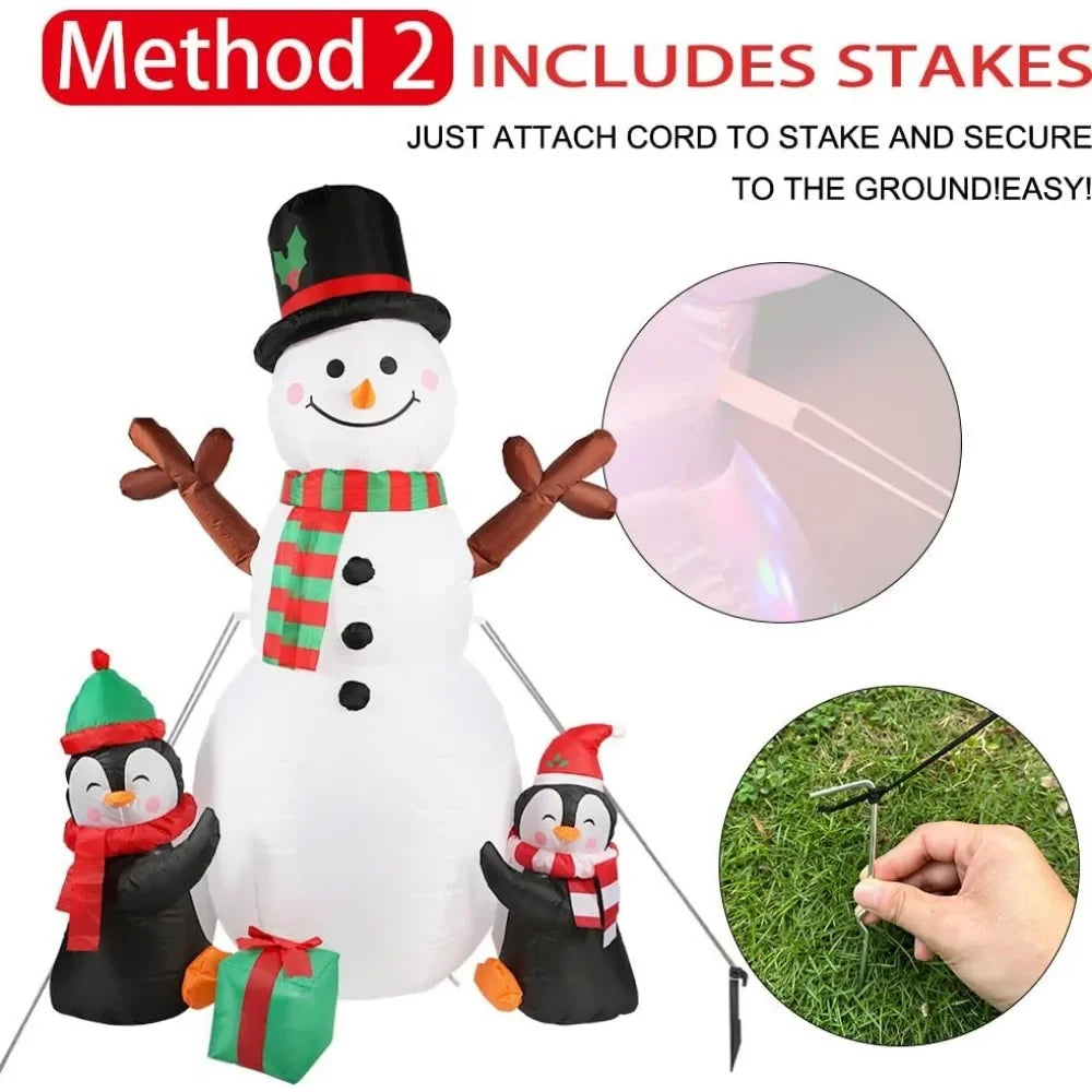 Inflatables 6ft  Christmas  Outdoor Snowman with Penguin Blow Up Yard Decorations