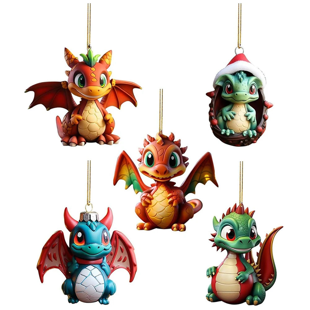 Fly Dragon 8cm Christmas Tree Hanging Ornaments