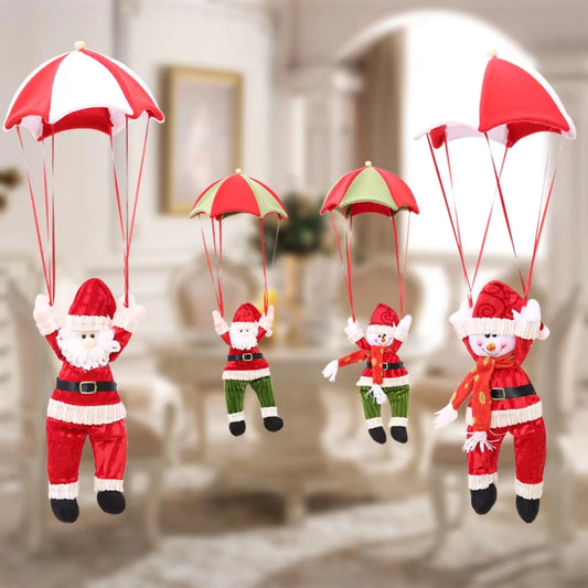 Christmas Doll Parachute Santa Claus Snowman  Ceiling Decorations New Year Xmas Shopping Mall Hanging Pendant Ornaments