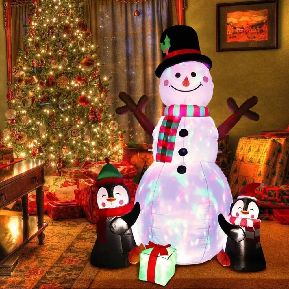 Inflatables 6ft  Christmas  Outdoor Snowman with Penguin Blow Up Yard Decorations