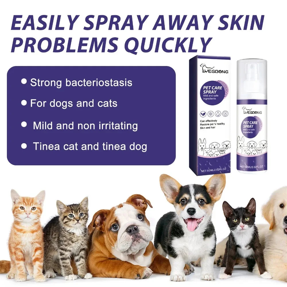 Antibacterial Spray Pet cat and dog Skin Wound  Itchy Repair spray