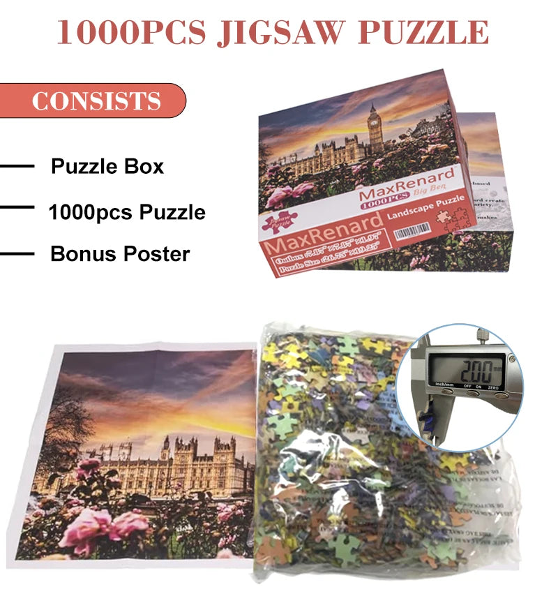 London Big Ben Jigsaw Puzzle 1000 Pieces for Adults