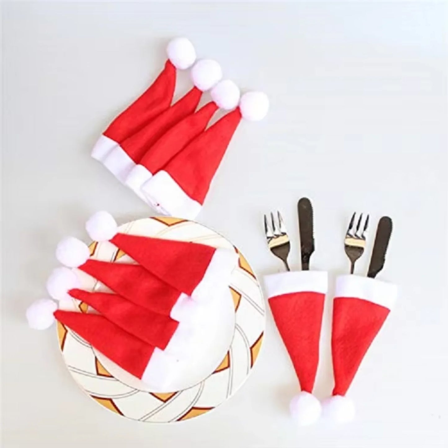 Tableware Holder  Christmas Hat Cutlery  Decor