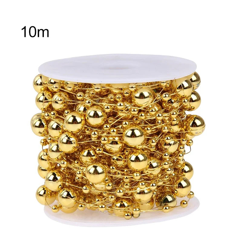 10m DIY Gold Chain Silver Beads